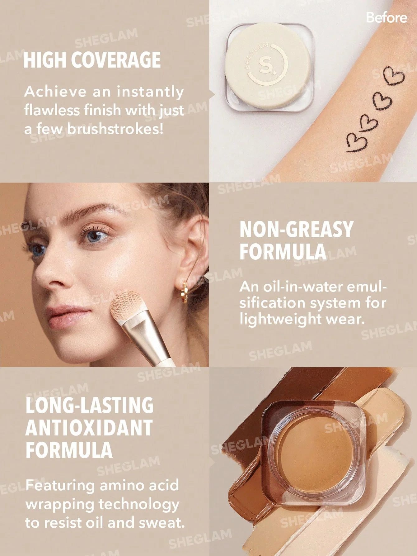 SHEGLAM Full Coverage Foundation Balm - Chestnut_5