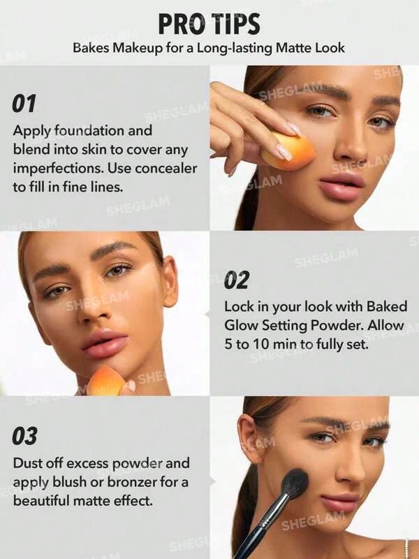 SHEGLAM Baked Glow Setting Powder - Light Brown_3