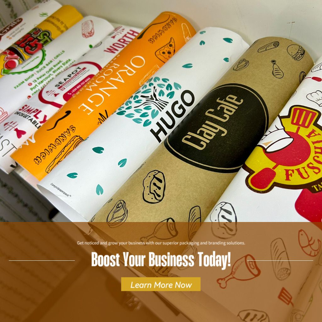 BRANDED FOOD WRAPPING PAPERS - MINIMUM ORDER OF 1000 SHEETS _1