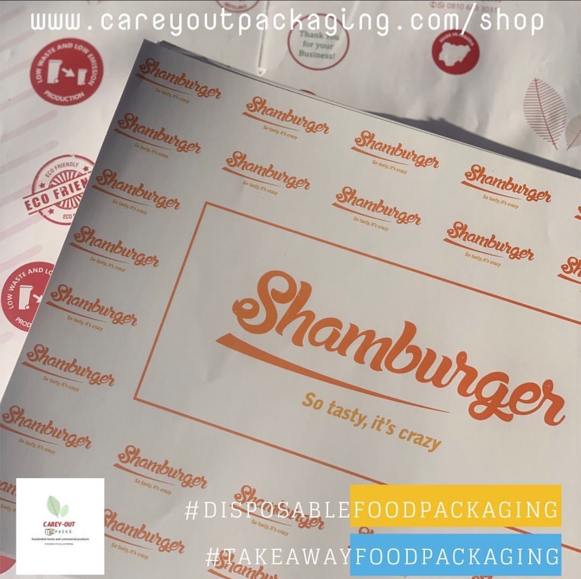 BRANDED FOOD WRAPPING PAPERS - MINIMUM ORDER OF 1000 SHEETS _14