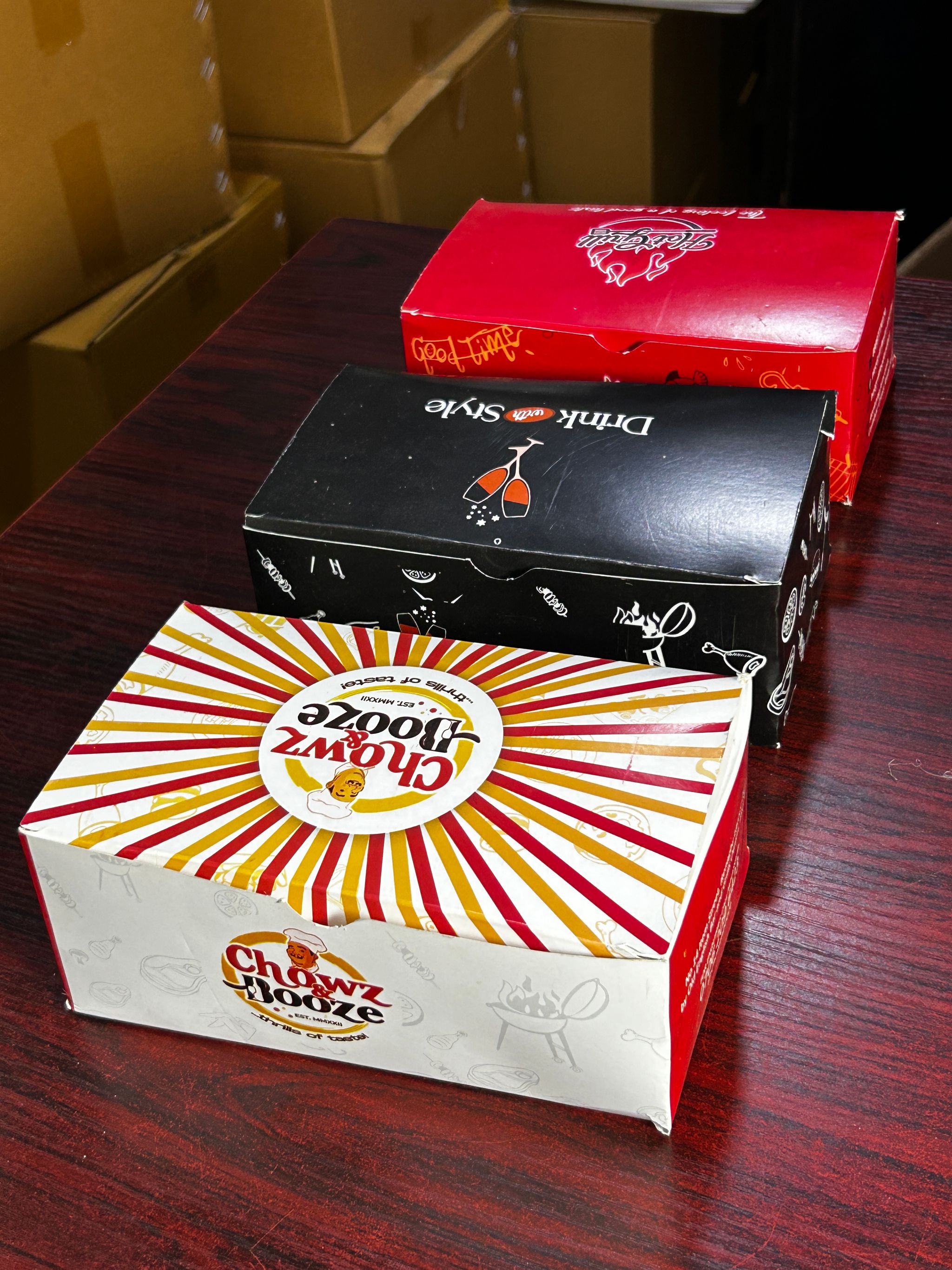 BRANDED TAKEOUT BOXES - 6” x 3” x 3” / MINIMUM ORDER QUANTITY OF 500 PIECES _0