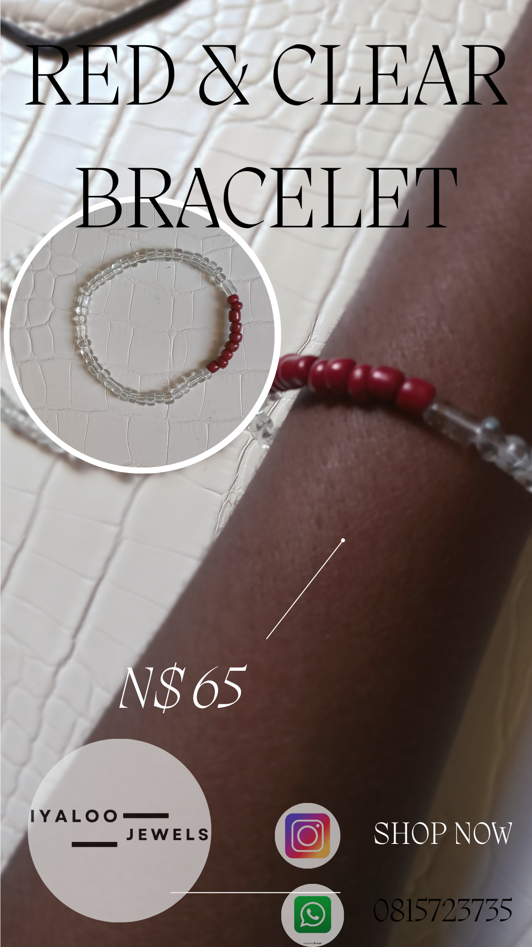 Red & Clear bracelet_1