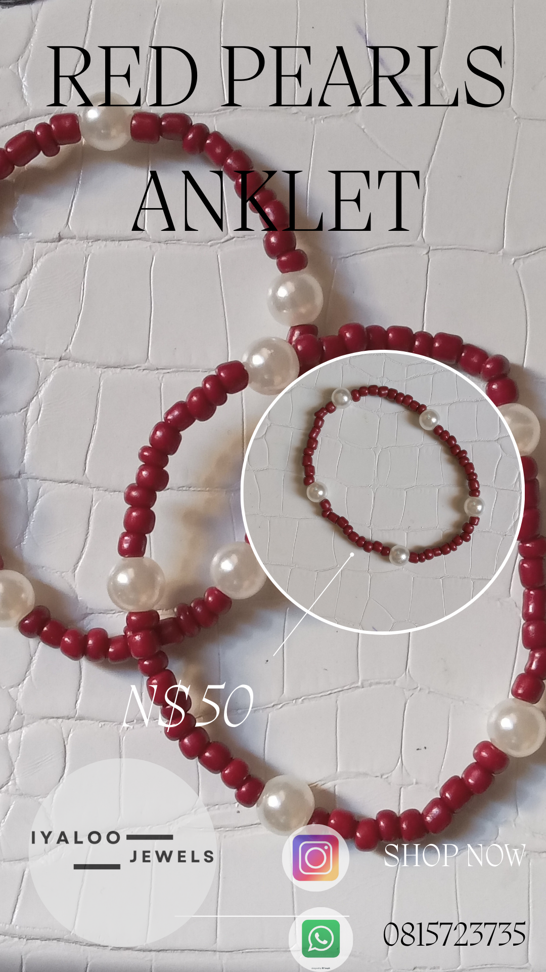 Red Pearl Anklet_0