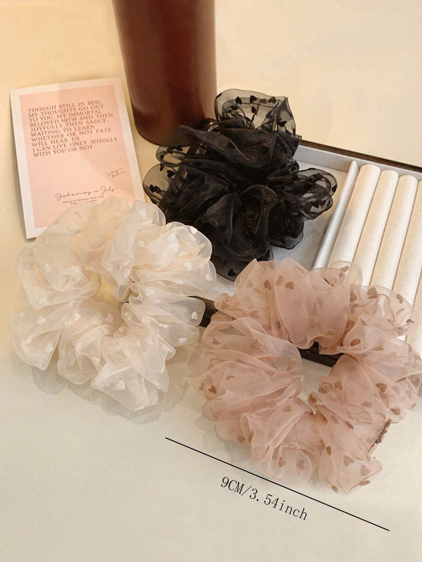 1pc Girl's Floral Bun Hair Scrunchies_4