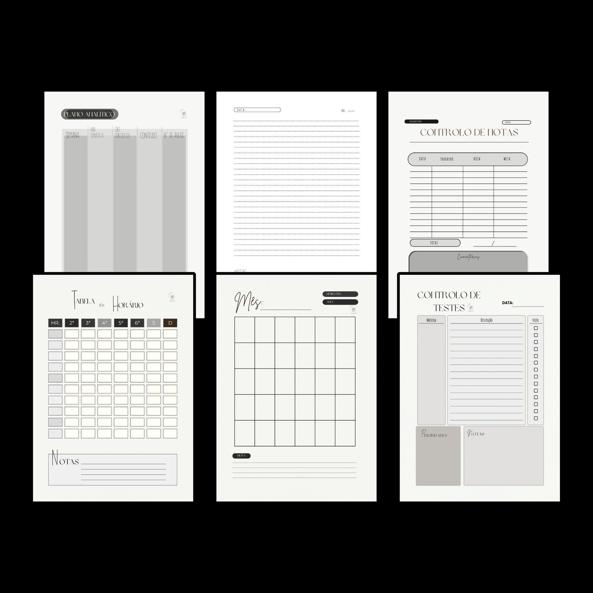 Pacote Controlo Académico (ver.PT- PORTUGUÊS) digital + printable_11