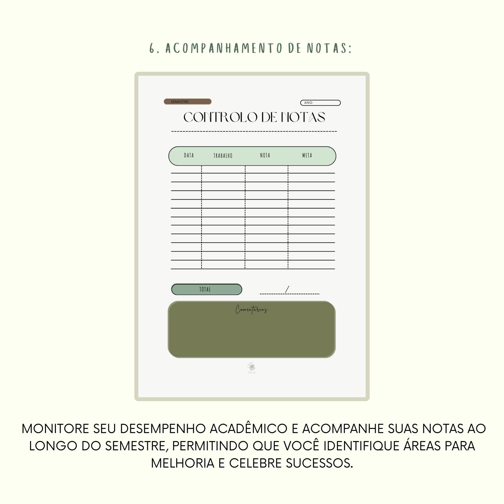 Pacote Controlo Académico (ver.PT- PORTUGUÊS) digital + printable_8