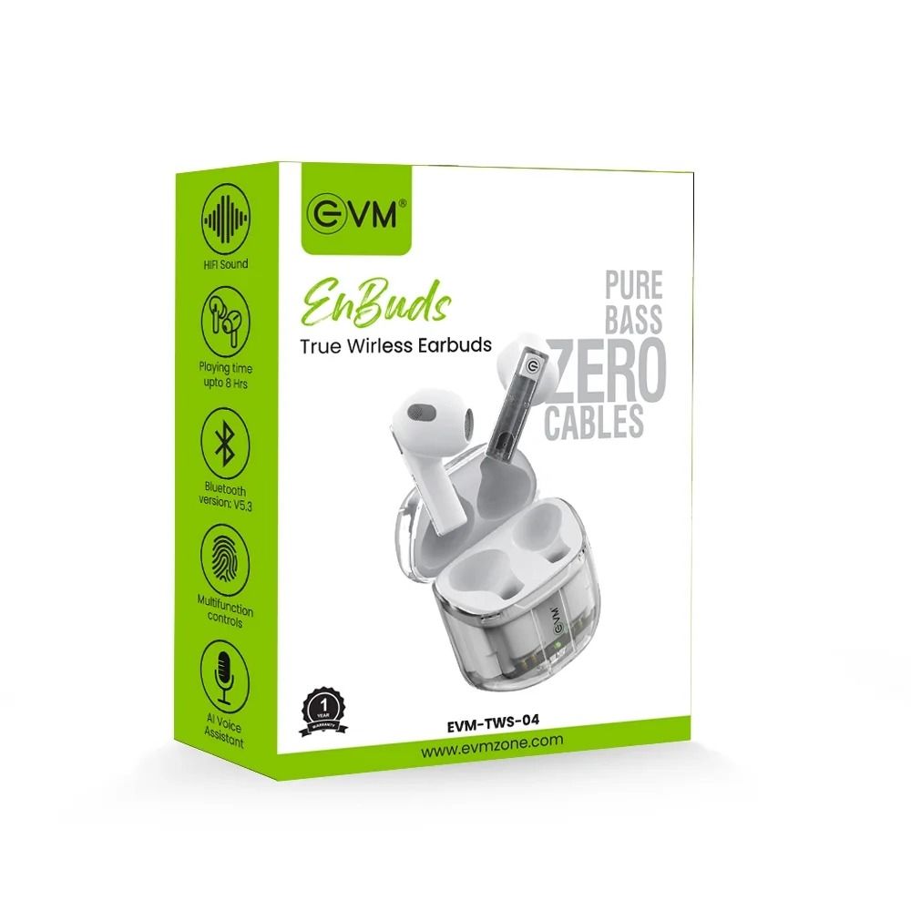 EVM EnBuds Transparent TWS - White_1