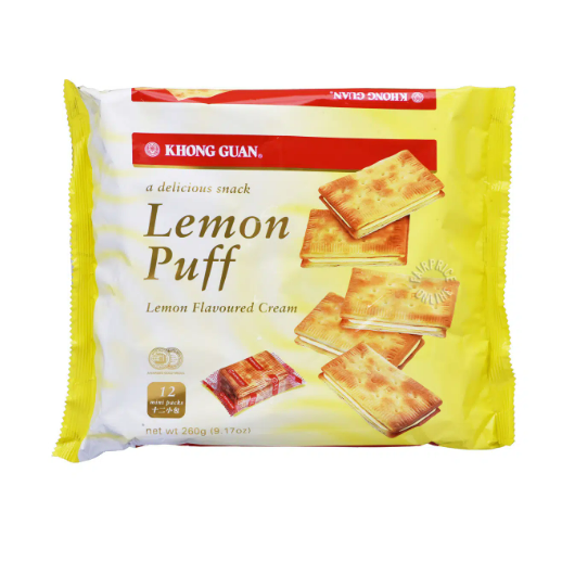 Khong Guan Sandwich Biscuits - Lemon Puff 260g (12 per pack)_0