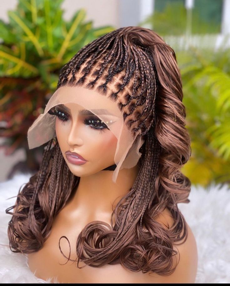 Spiral curls knotless braided wig_0