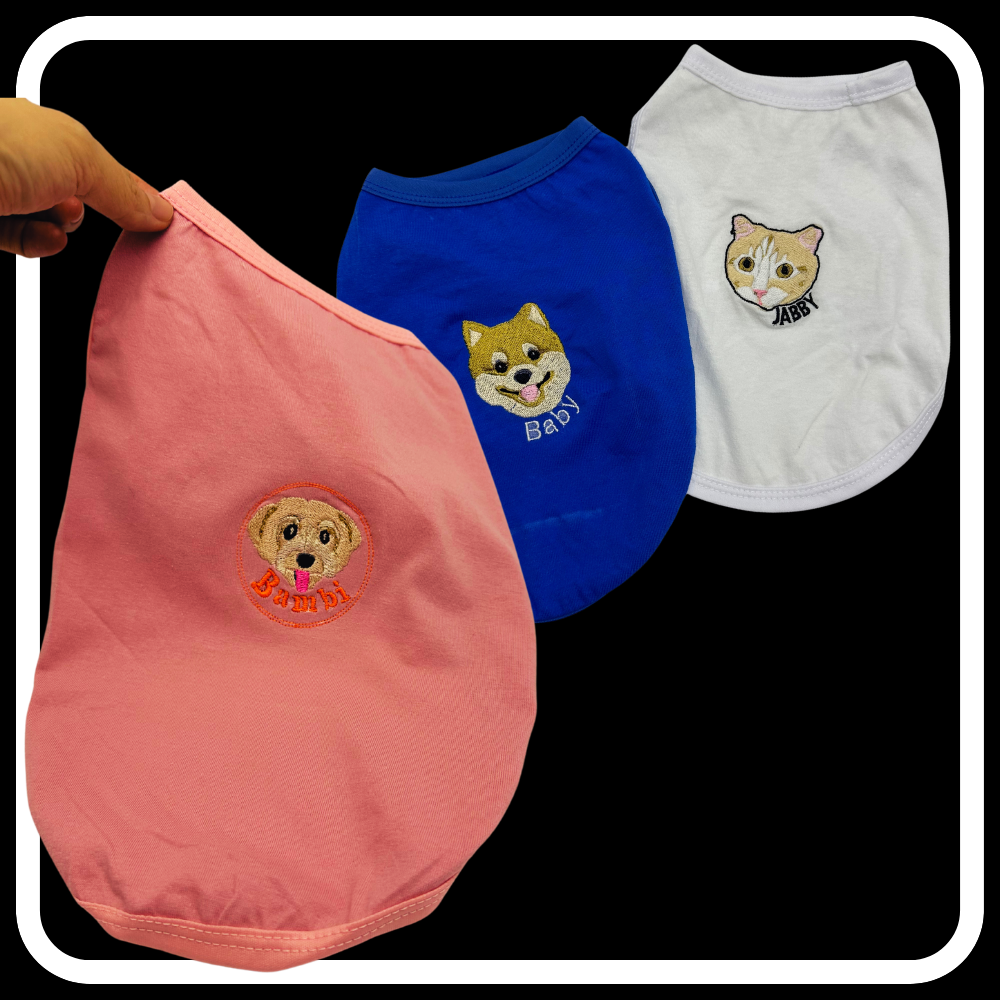 Personalized Embroidery Pet T-shirt_2