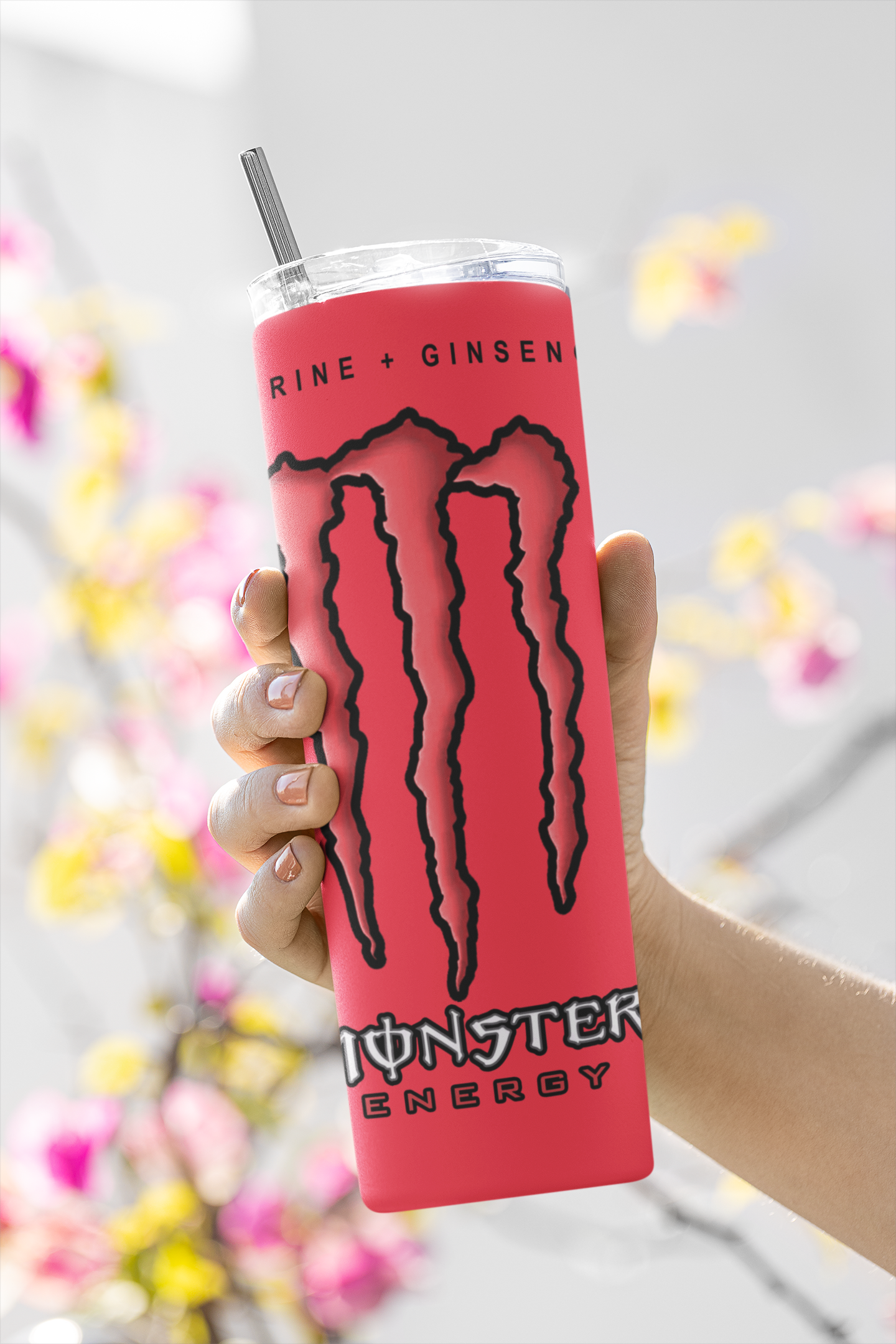 Monster- 20 Oz Skinny Tumbler With Straw & Lid  #6_0