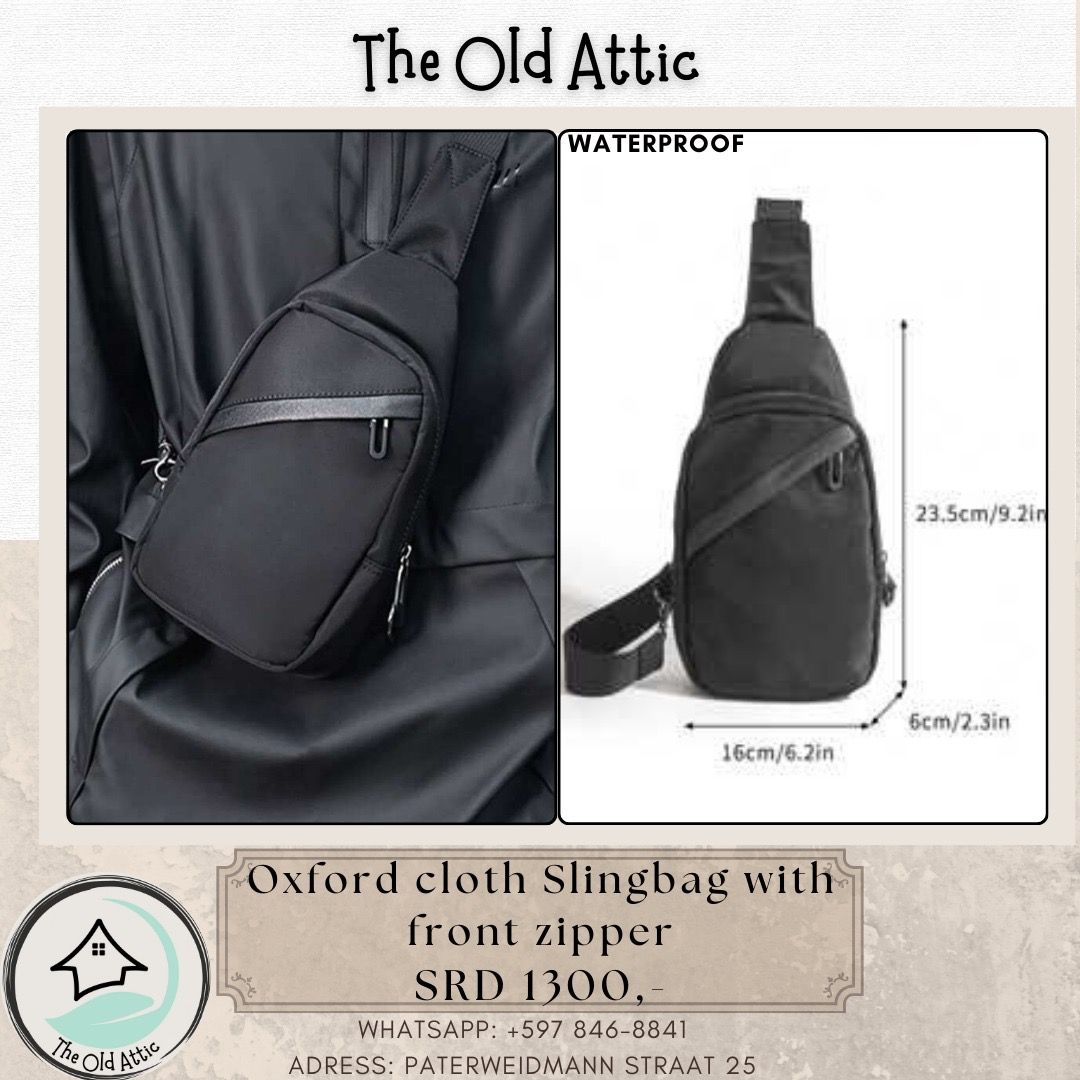 Oxford cloth slingbag w front zipper _0