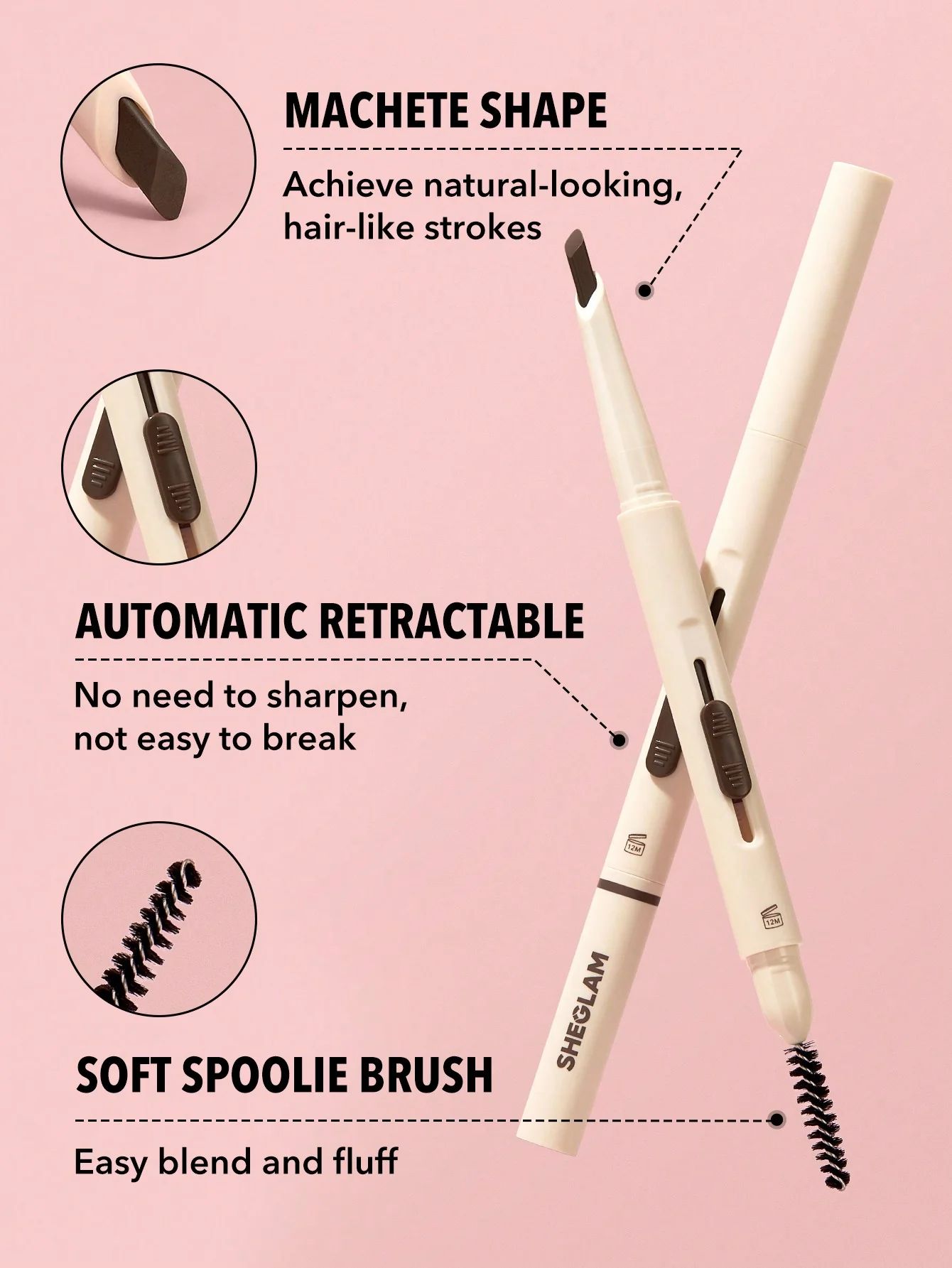 SHEGLAM Better Brows Long Lasting Eyebrow Pencil - Taupe_5