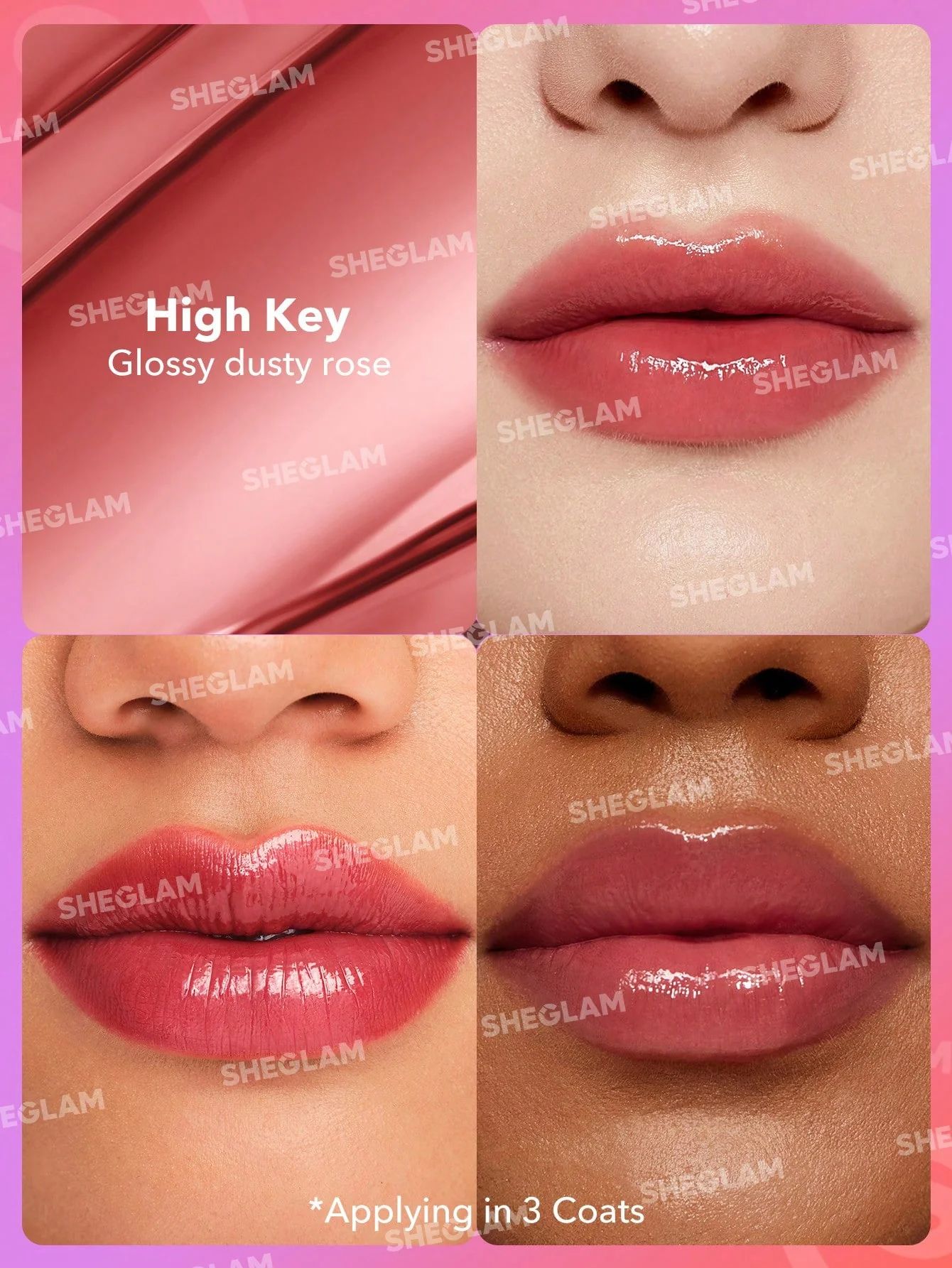 SHEGLAM Mirror Kiss High-Shine Lipstick - High Key_1