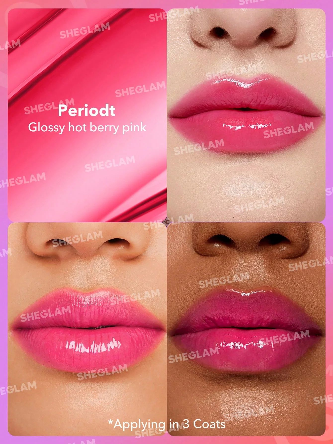 SHEGLAM Mirror Kiss High-Shine Lipstick - Periodt_1