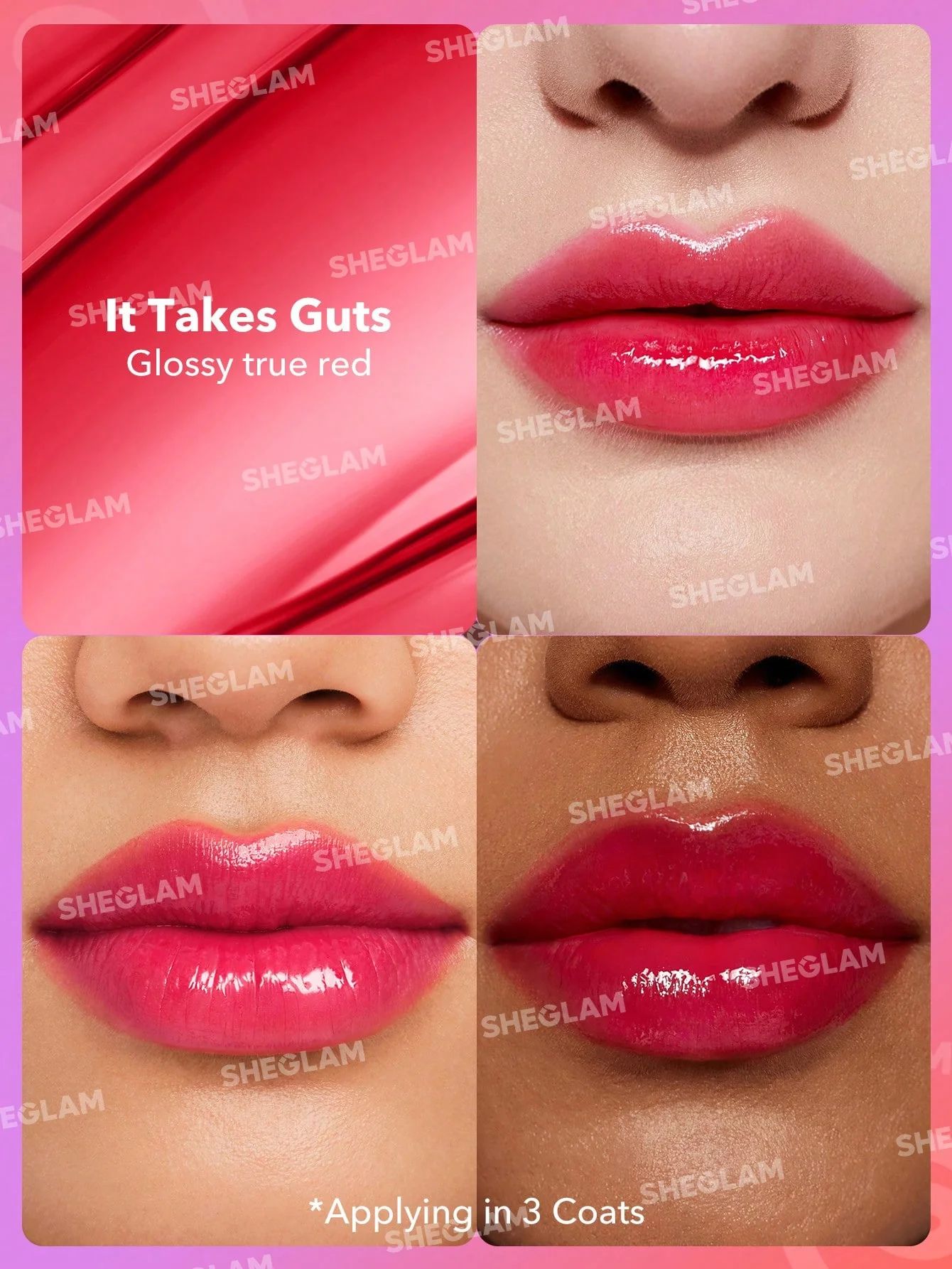 SHEGLAM Mirror Kiss High-Shine Lipstick - It Takes Guts_1