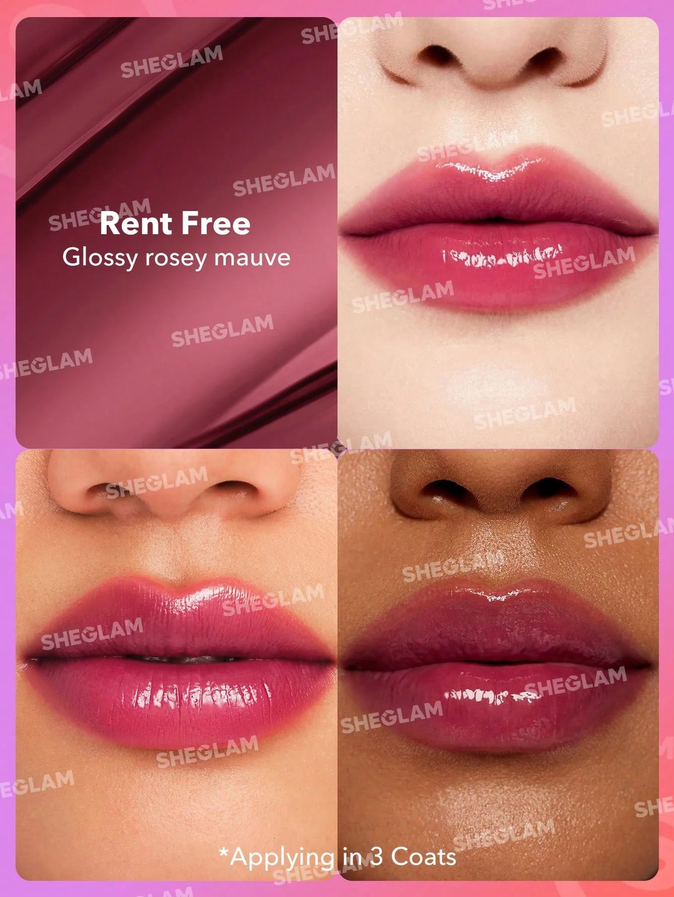 SHEGLAM Mirror Kiss High-Shine Lipstick - Rent Free_1