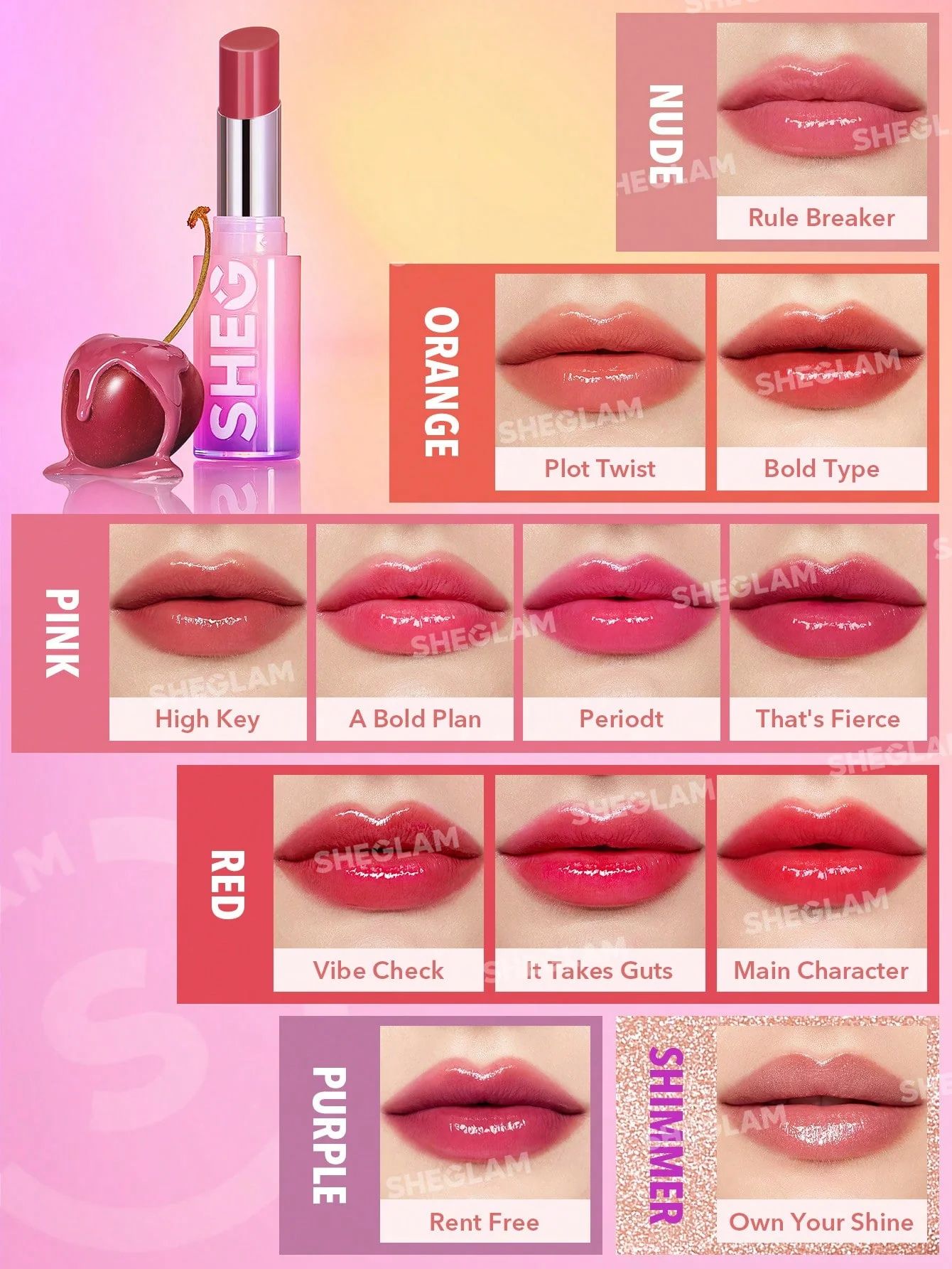 SHEGLAM Mirror Kiss High-Shine Lipstick - That's Fierce_2