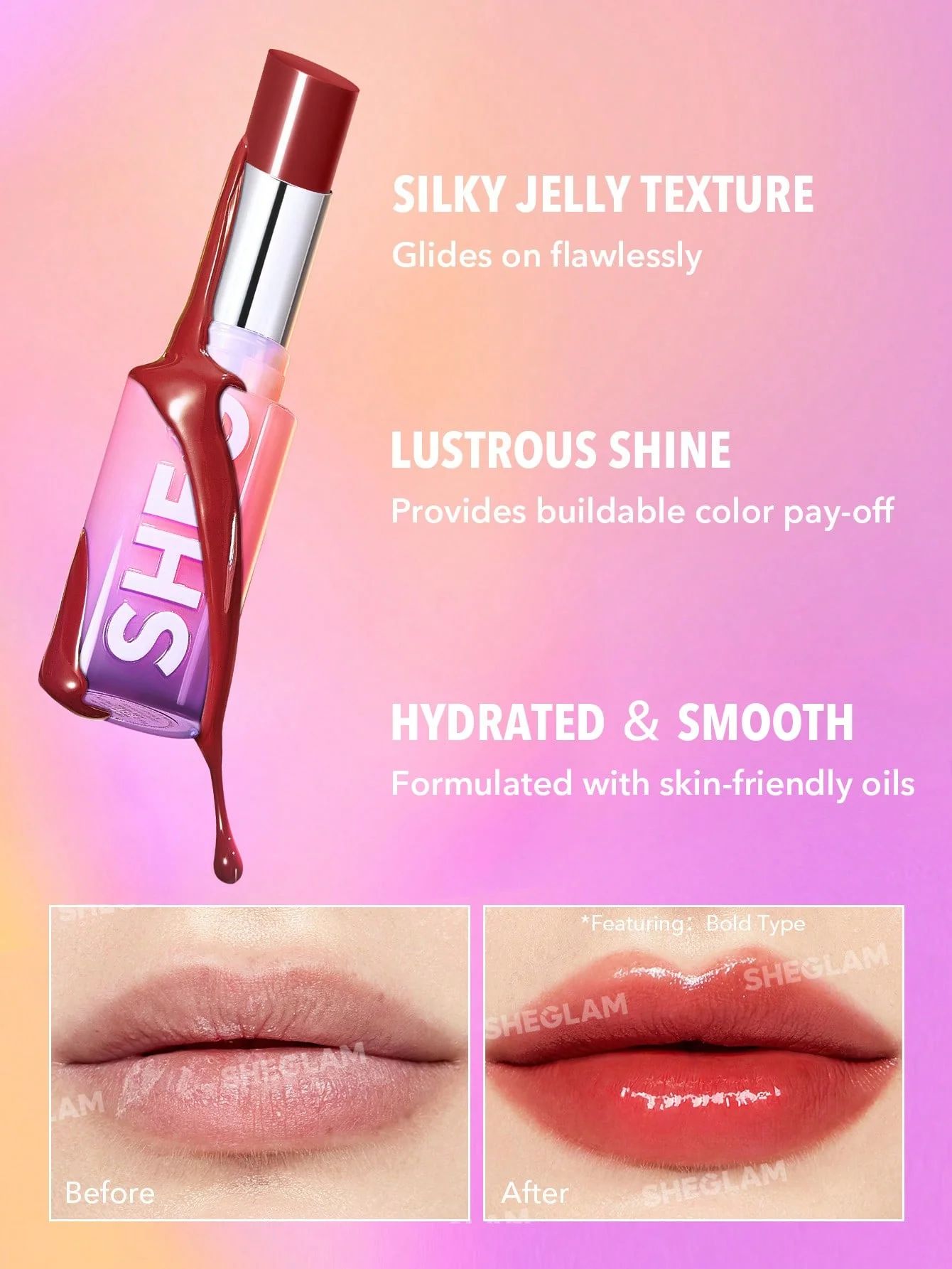 SHEGLAM Mirror Kiss High-Shine Lipstick - That's Fierce_5