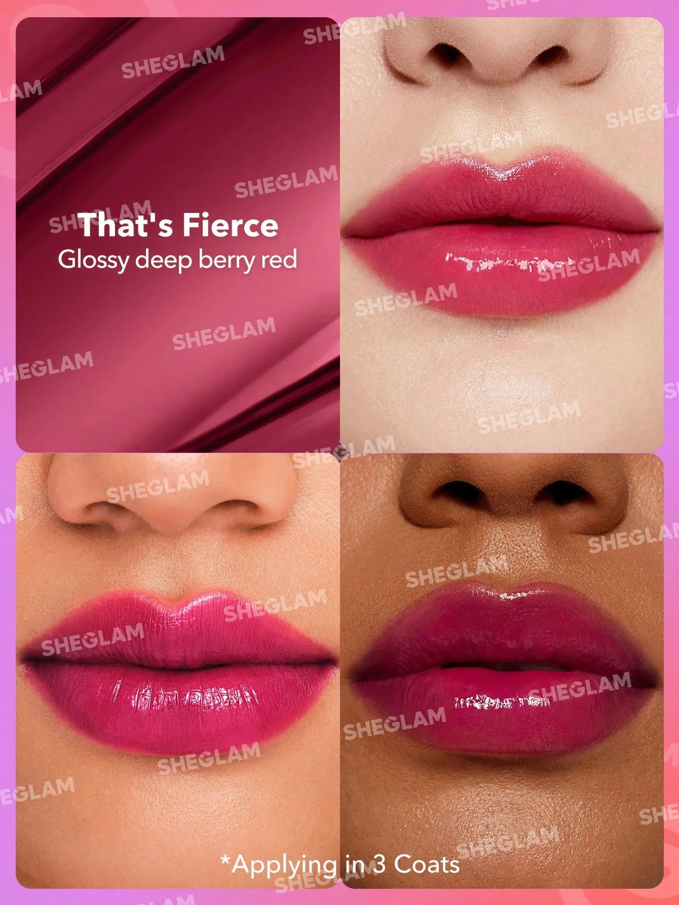 SHEGLAM Mirror Kiss High-Shine Lipstick - That's Fierce_1