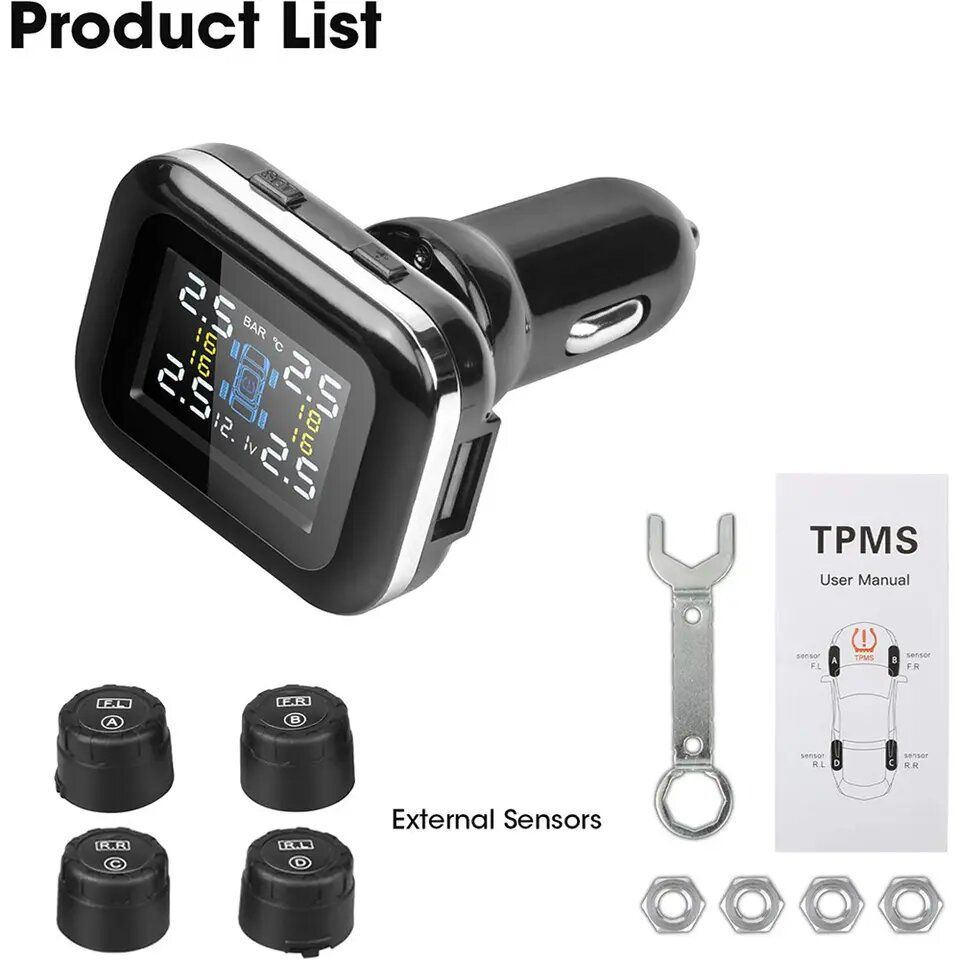 Wireless Car Tyre Pressure Monitoring System -Cigarette Lighter Installation_5