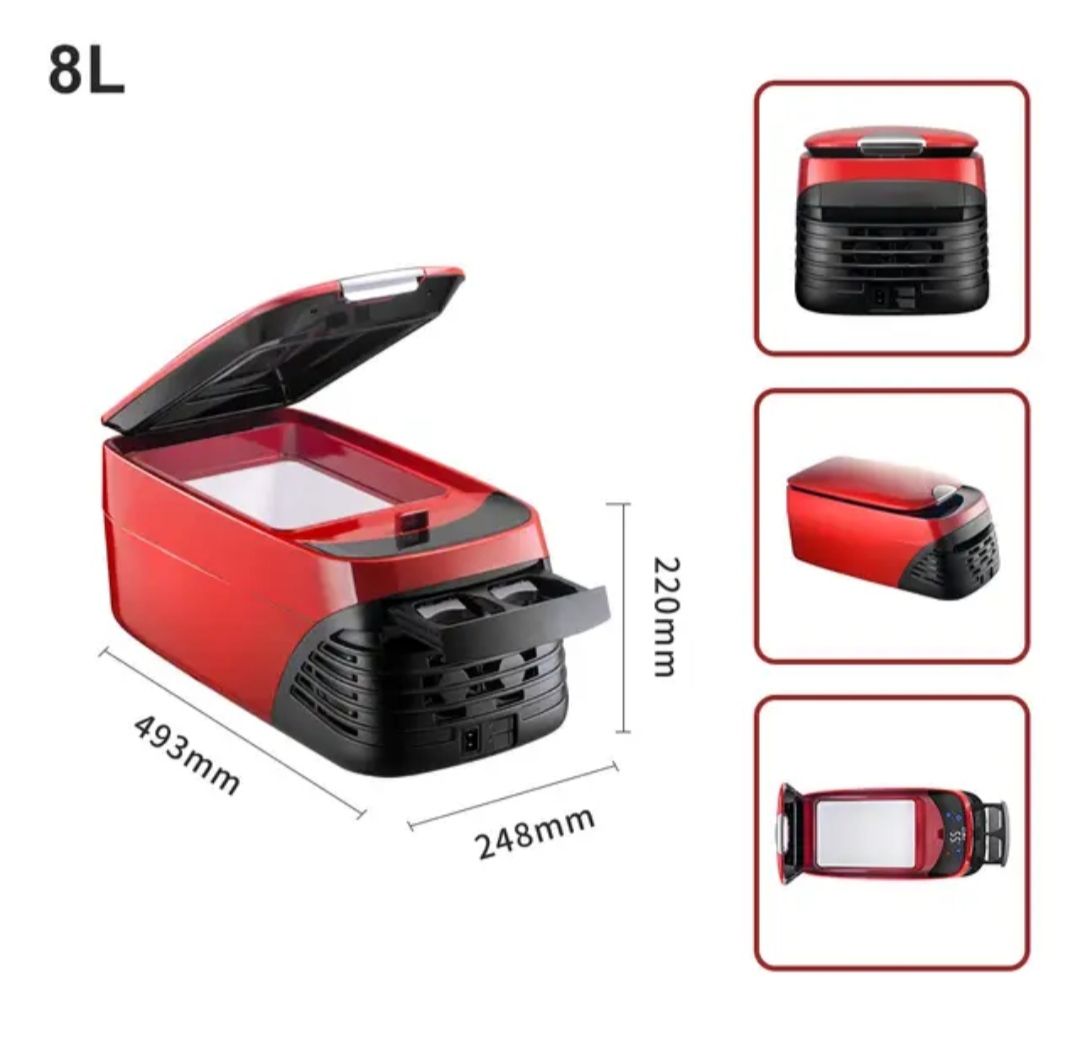 Portable DC 12V 24V mini car refrigerator 8L_6