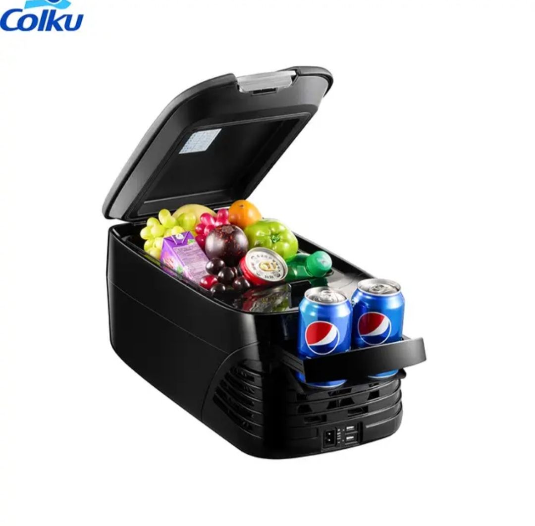 Portable DC 12V 24V mini car refrigerator 8L_3