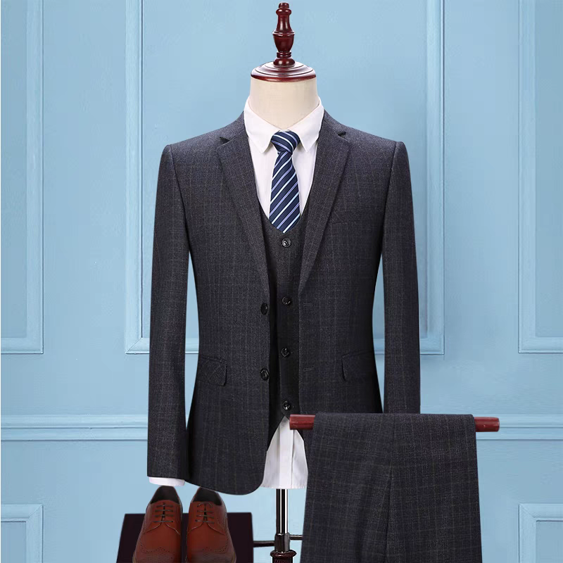 Plaid Gray Tailored Fit   _0