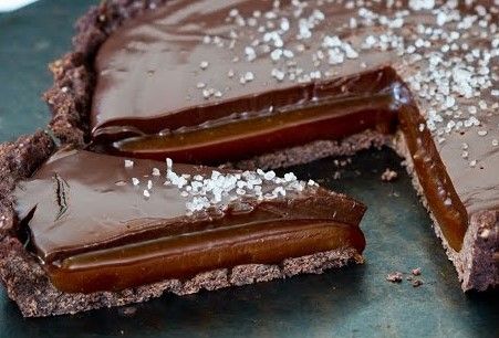 Tarte chocolat noir, caramel au beurre salé_0