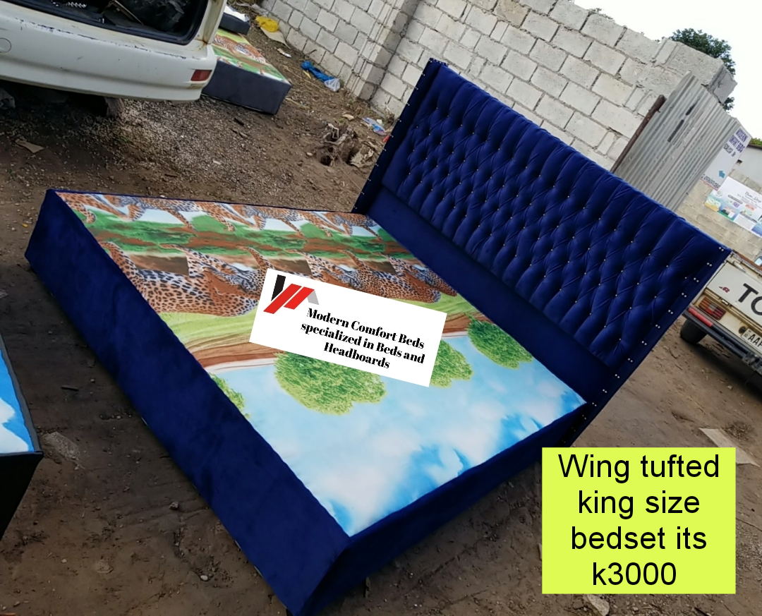 Wing tufted king size bedset_0