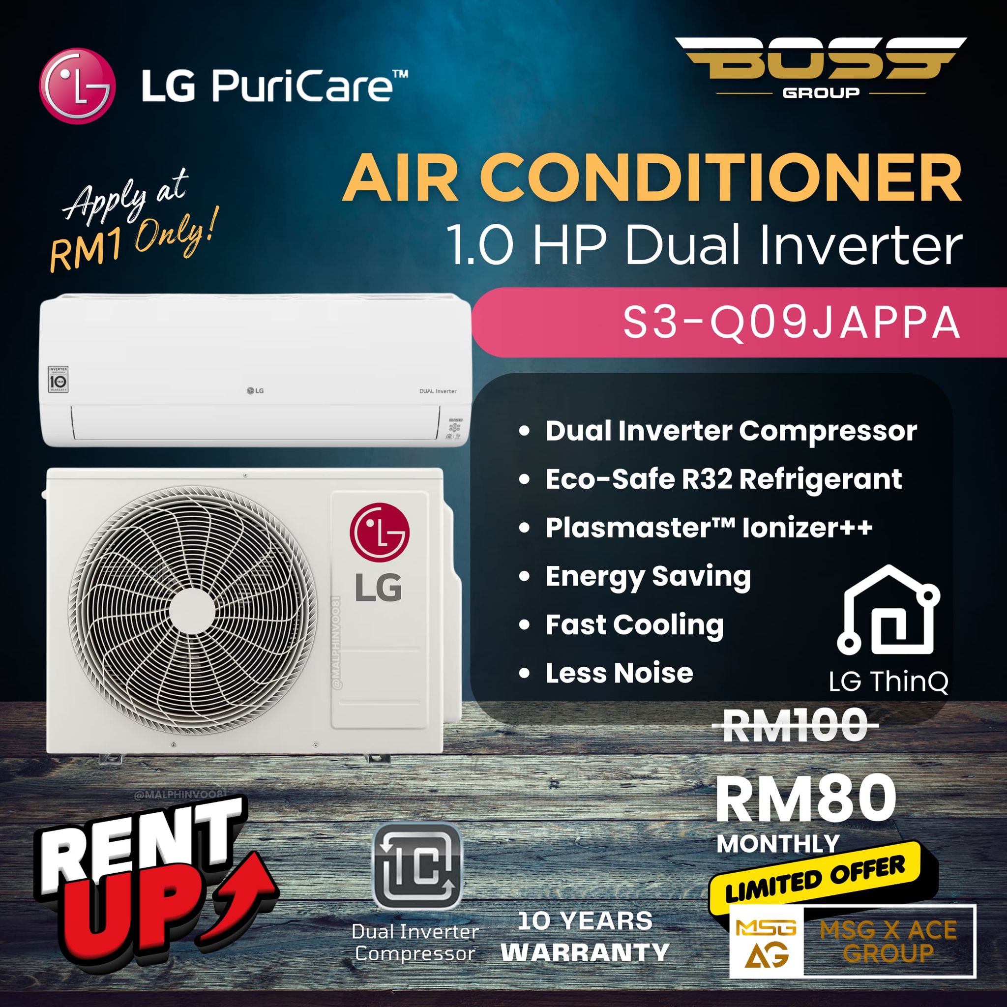 LG Air Conditioner 1.0hp/1.5hp/2.0hp/2.5hp_1