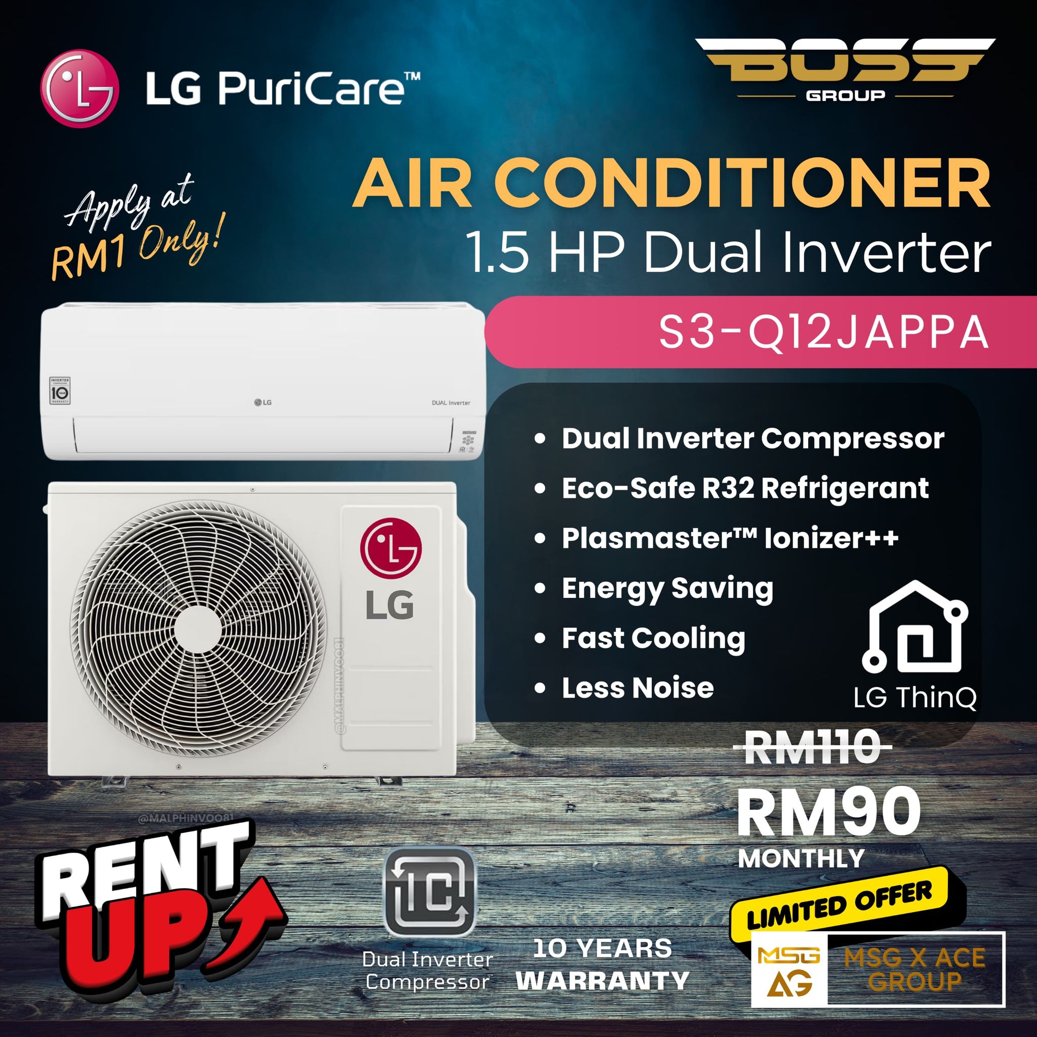 LG Air Conditioner 1.0hp/1.5hp/2.0hp/2.5hp_2