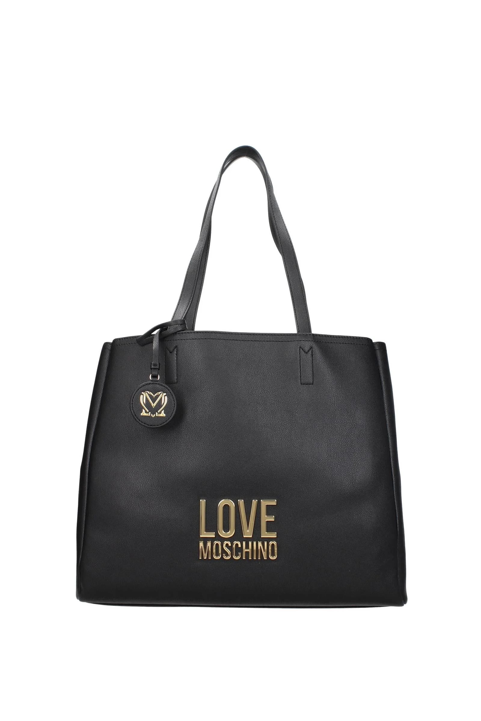 LOVE MOSCHINO SHOULDER BAGS POLYURETHANE BLACK_0