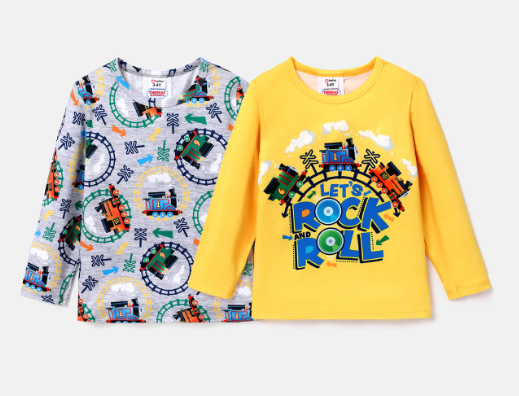 Digital Print Toddler Boy Long-sleeve T-Shir_0