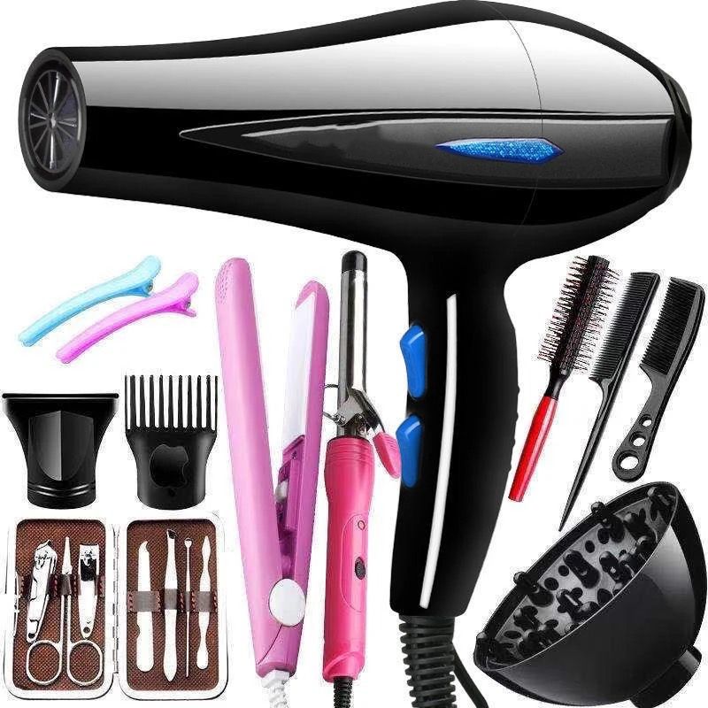  Salon standard Beauty Brushless Hand Hair Dryer And Straightener Wall Hair styling Leafless Hair Dryer Set_0