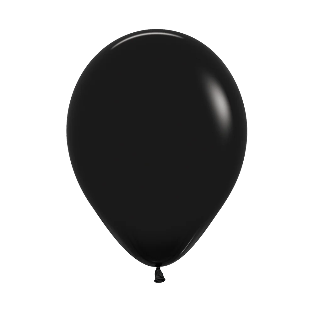 12in, Fashion Solid Black Latex Balloons_0