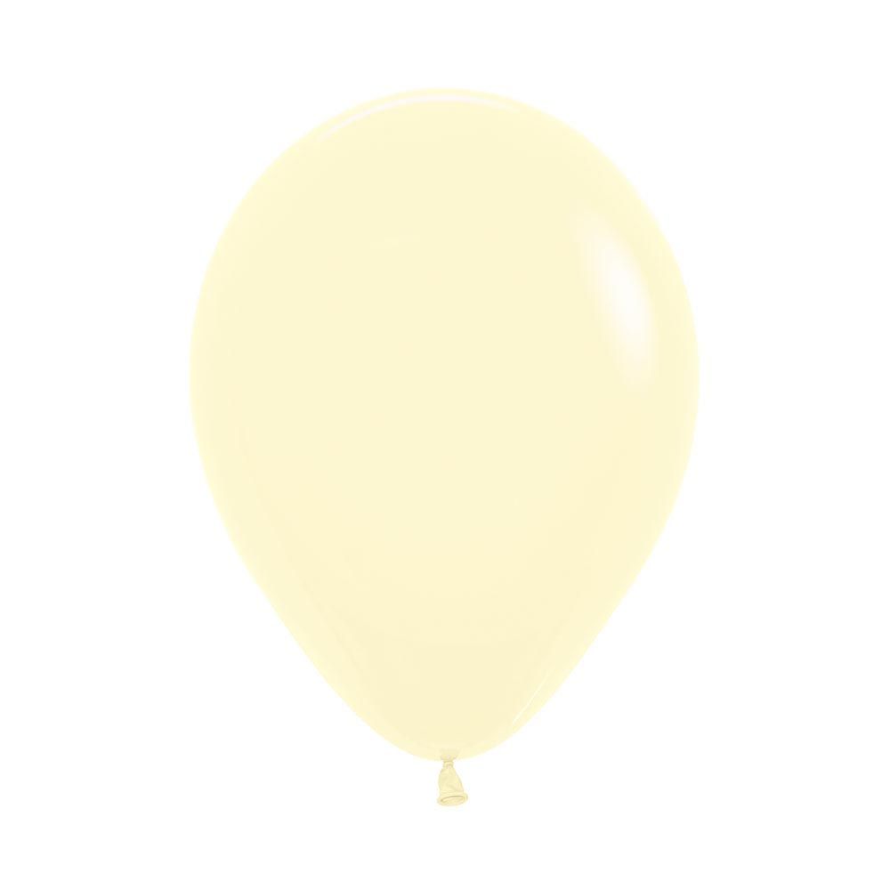 12in, Pastel Matte Yellow Latex Balloons_0