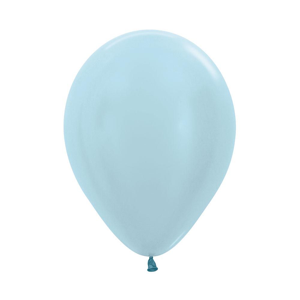 12in, Satin Pearl Blue Latex Balloon_0