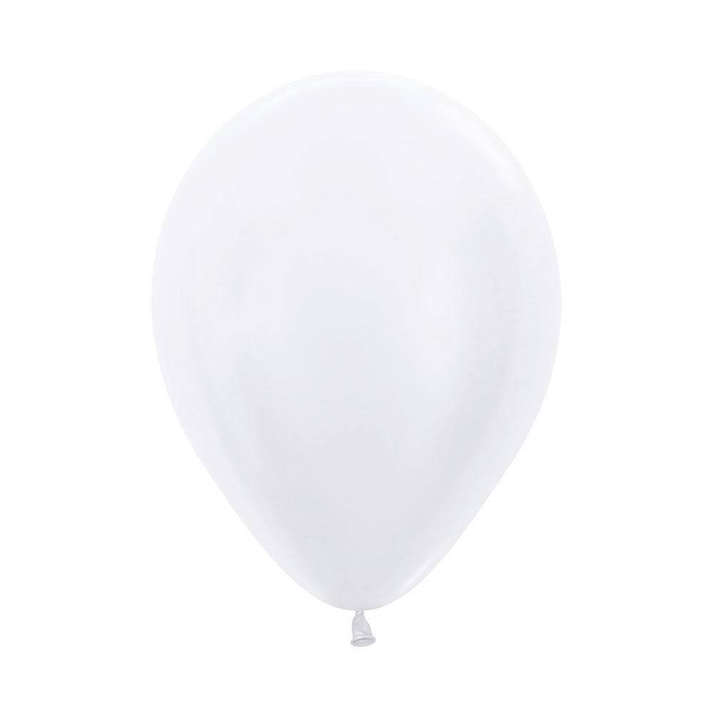 12in, Satin Pearl White Latex Balloon_0