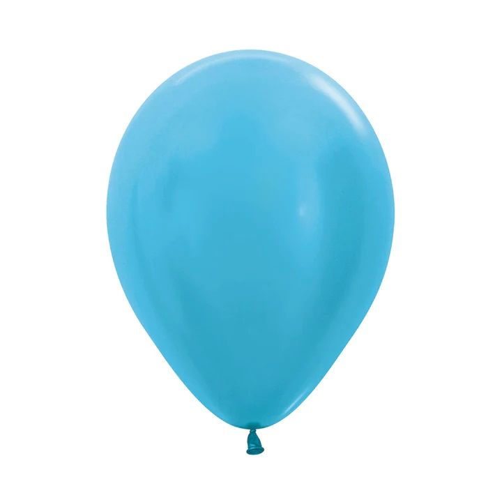 12in, Satin Pearl Caribbean Blue Latex Balloon_0