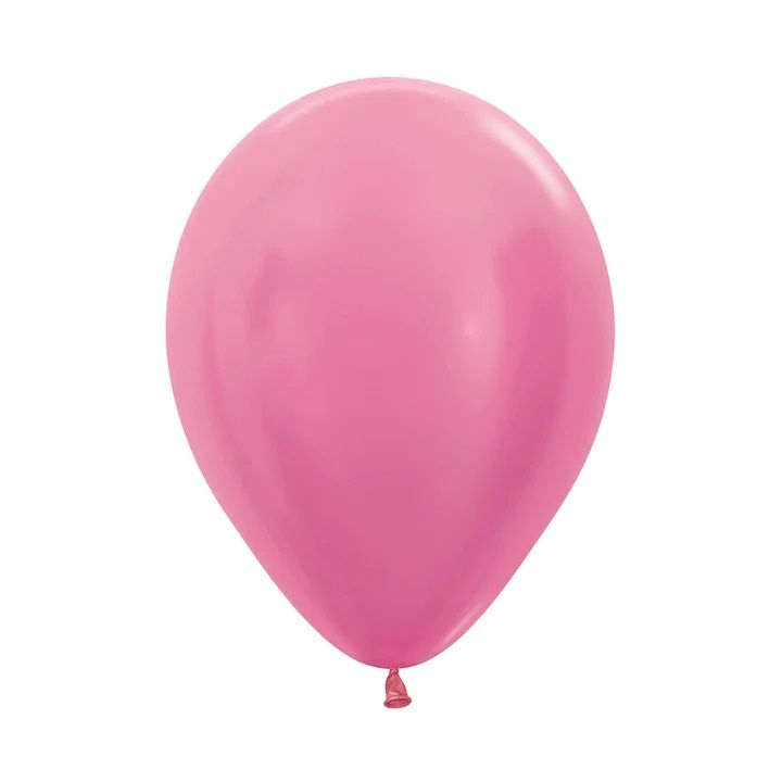 12in, Satin Pearl Fuchsia Pink Latex Balloon_0