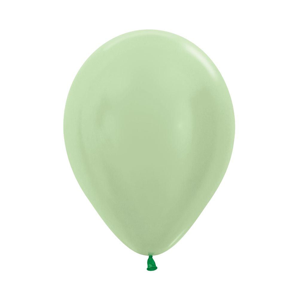 12in, Satin Pearl Green Latex Balloon_0