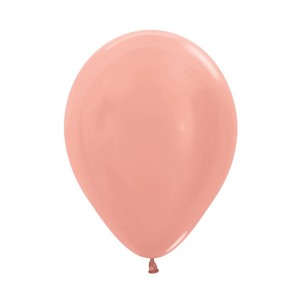 12in, Metallic Pearl Rose Gold Pink Latex Balloon_0