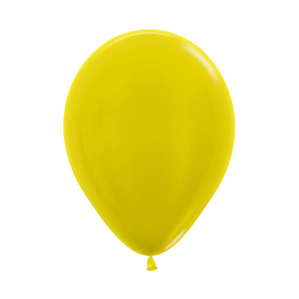 12in, Metallic Pearl Yellow Latex Balloon_0