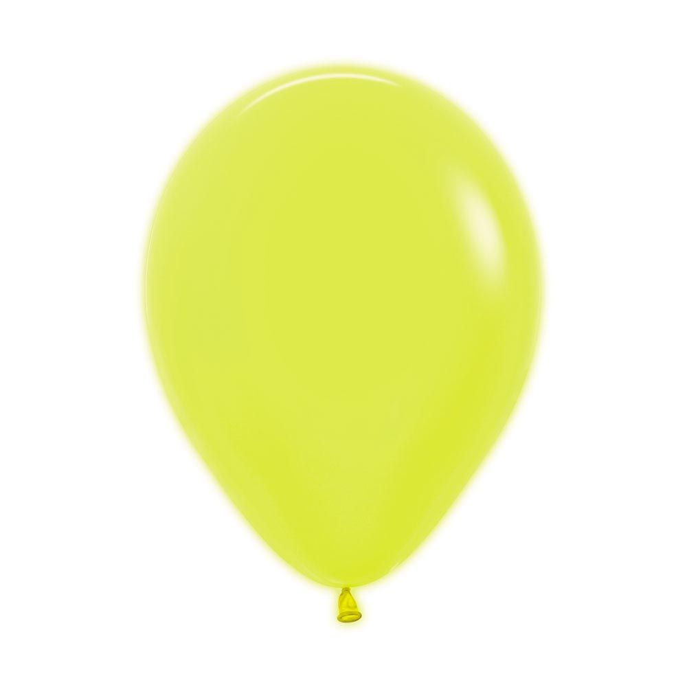 12in, Neon Yellow Latex Balloon_0