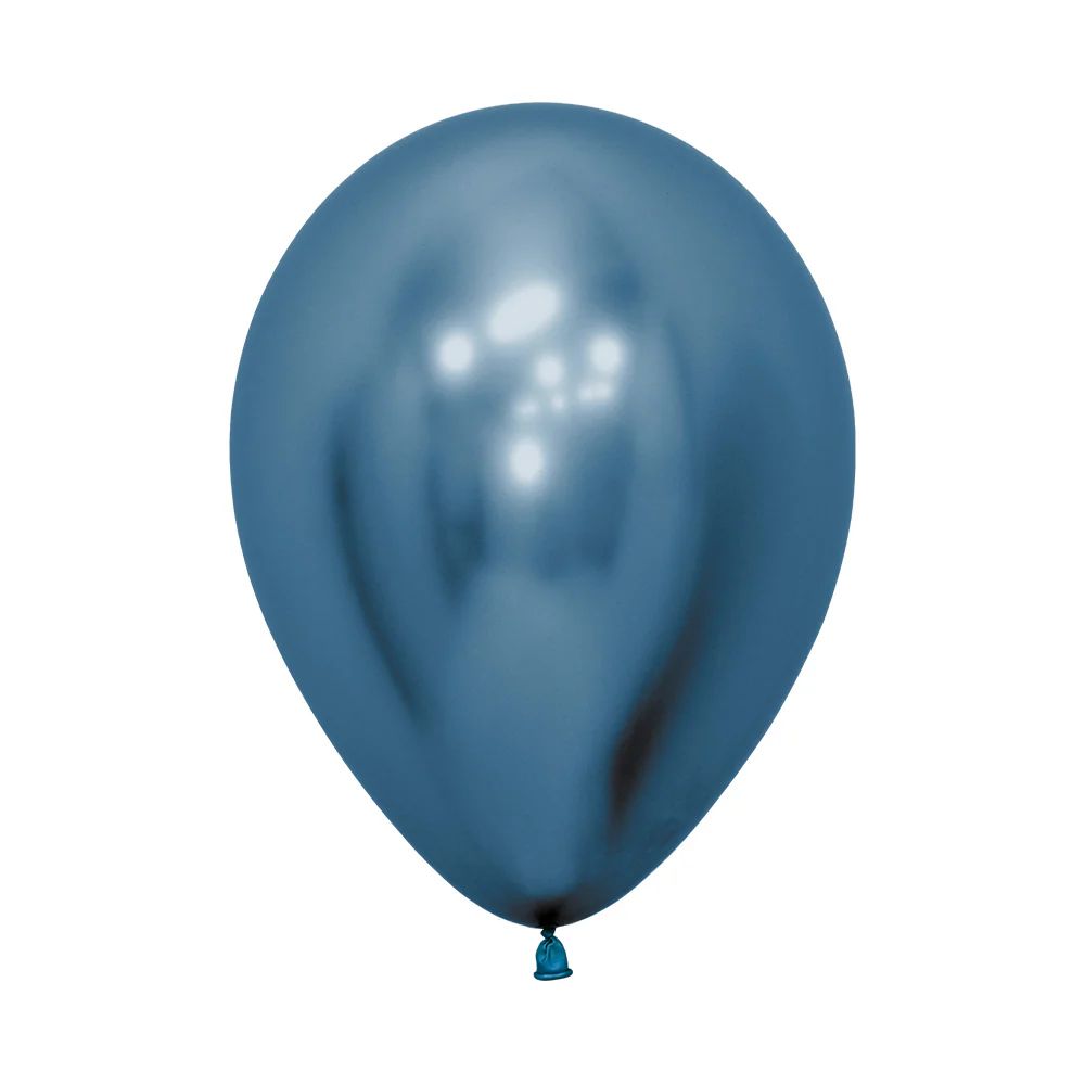 12in, Chrome Reflex Blue Latex Balloon_0