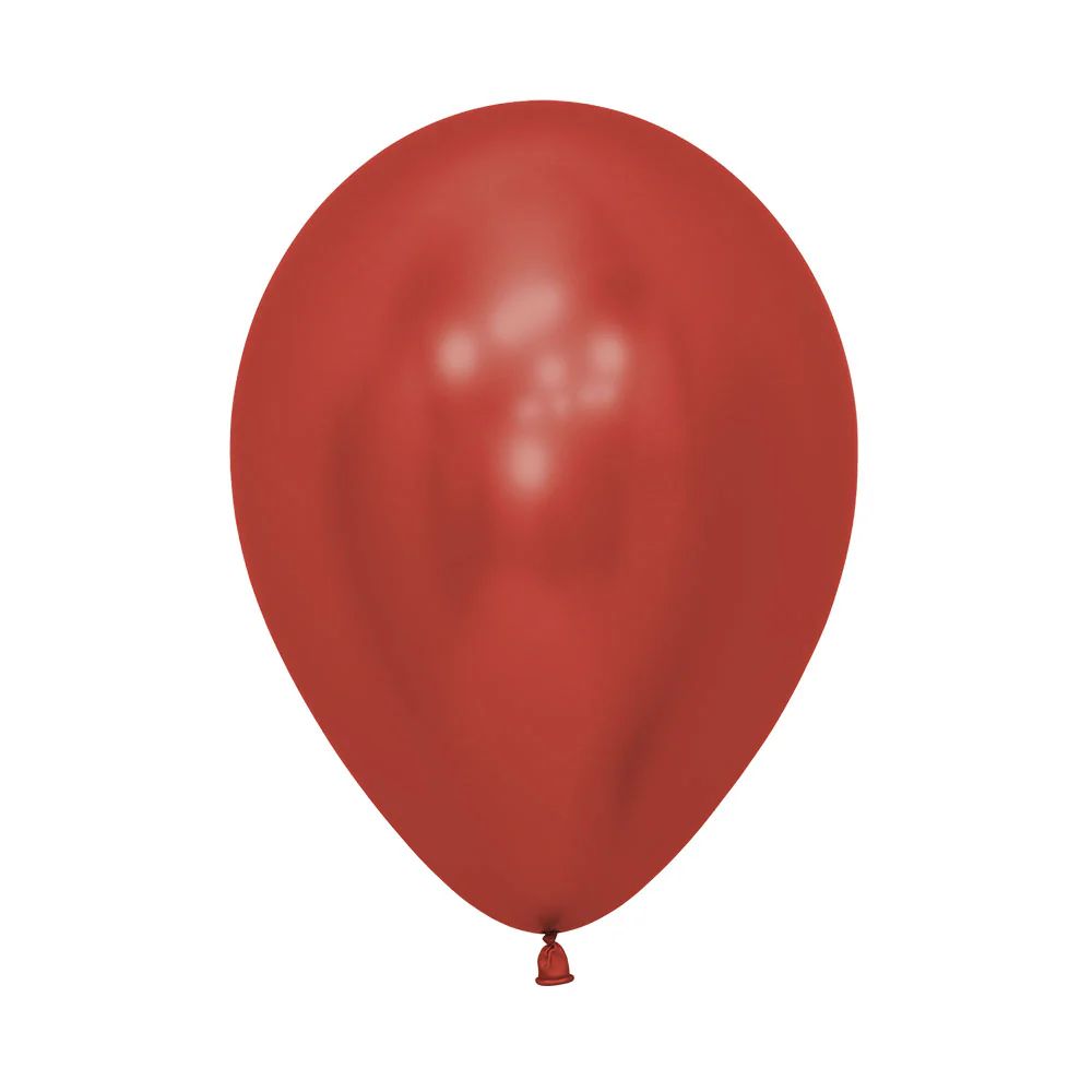 12in, Chrome Reflex Red Latex Balloon_0