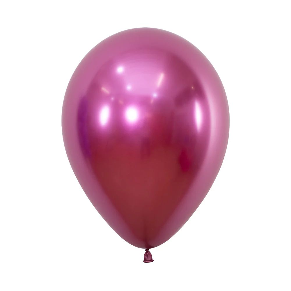 12in, Chrome Reflex Fuchsia Pink Latex Balloon_0