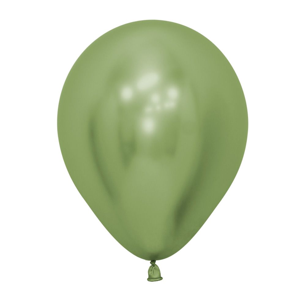 12in, Chrome Reflex Lime Green Latex Balloon_0