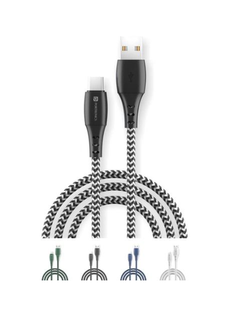Portronics Konnect A 1M Type-C Nylon Braided Cable with PVC Heads (Assorted Color)_0